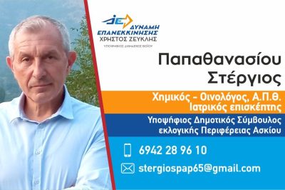 Tovoion Tv  Δημοτικές Εκλογές 2023 –  Στέργιος Παπαθανασίου -Υποψήφιος Δημοτικός Σύμβουλος Εκλογικής Περιφέρειας Ασκίου Δήμου Βοΐου