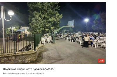 Tovoion Tv Πελεκάνος Βοΐου Γιορτή Κρασιού 6/9/2025 (Live Video)